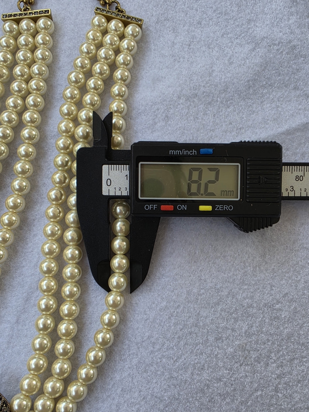 Elegant Ivory Pearl Multi-Strand Necklace with Crystal Pave Pendant - Picture 7 of 11
